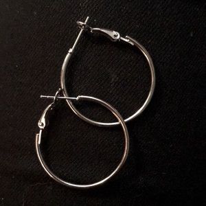 Medium silver hoop earrings